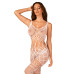 (SALE) Сітчастий бодістокінг з імітацією топа та шортів Obsessive Bodystocking G330 S/M/L, white, з доступо - Фото №1