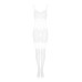(SALE) Сітчастий бодістокінг з імітацією топа та шортів Obsessive Bodystocking G330 S/M/L, white, з доступо - Фото №3