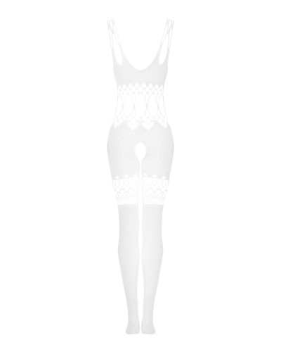 (SALE) Сітчастий бодістокінг з імітацією топа та шортів Obsessive Bodystocking G330 S/M/L, white, з доступо - Фото №4