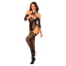 (SALE) Нейлоновый бодистокинг с имитацией чулок Obsessive Bodystocking G333 S/M/L, black, с доступом - Фото №5