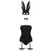 Эротический костюм кролика Obsessive Bunny costume L/XL, black, боди, чокер, гартеры, чулки, маска - Фото №3