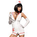 Эротический костюм медсестры Obsessive Emergency dress S/M, white, платье, стринги, перчатки, чепчик - Фото №1