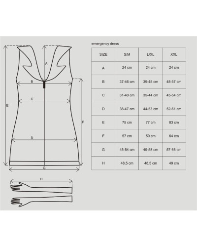 Эротический костюм медсестры Obsessive Emergency dress S/M, white, платье, стринги, перчатки, чепчик - Фото №4