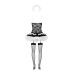 Эротический костюм горничной с юбкой Obsessive Housemaid 5 pcs costume S/M, black, топ, юбка, стринг - Фото №4