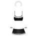 Атласний еротичний костюм покоївки Obsessive Maid set S/M, black, 5 предметів - Фото №3