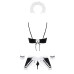 Атласний еротичний костюм покоївки Obsessive Maid set S/M, black, 5 предметів - Фото №4