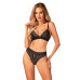 Комплект белья Obsessive Natilya 2-pcs set XS/S, black, бюстгальтер, трусики - Фото №1