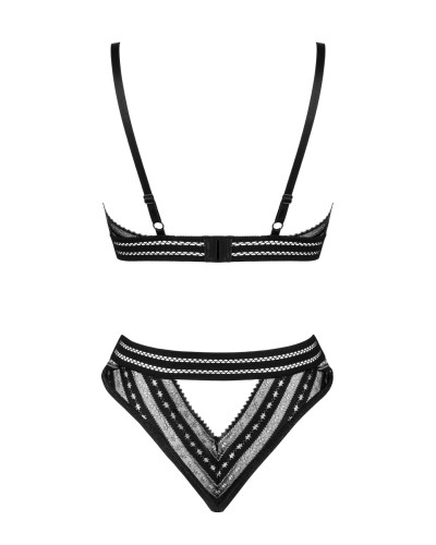 Комплект белья Obsessive Natilya 2-pcs set XS/S, black, бюстгальтер, трусики - Фото №4