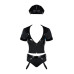 Еротичний костюм поліцейського Obsessive Police set S/M, black, топ, шорти, кепка, пояс, портупея - Фото №2