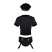 Еротичний костюм поліцейського Obsessive Police set S/M, black, топ, шорти, кепка, пояс, портупея - Фото №3