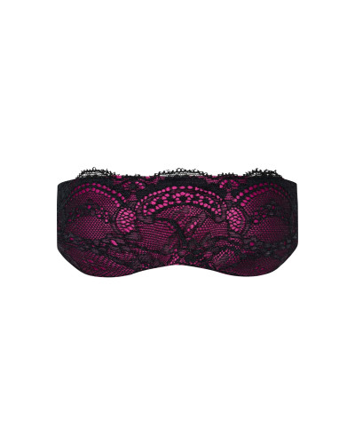 Атласна маска для сну Obsessive Roseberry mask, pink, прикрашена мереживом - Фото №2