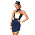 Еротичний костюм стюардеси Obsessive Stewardess uniform M/L, blue, сукня, пілотка, шарф, манжети - Фото №1