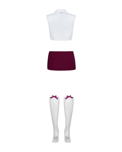 Эротический костюм студентки Obsessive Student 4 pcs costume L/XL, топ, юбка, стринги, гольфы - Фото №4