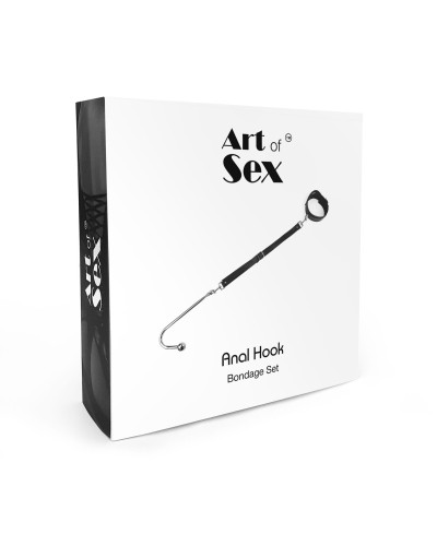 Анальний гак 3 із нашийником з натуральної шкіри Art of Sex - Anal hook, Чорний - Фото №5