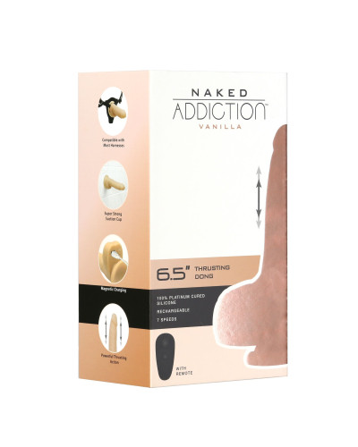 Фаллоимитатор-пульсатор Naked Addiction 6.5″ Thrusting Dong With Remote, движения вперед-назад,пульт - Фото №8