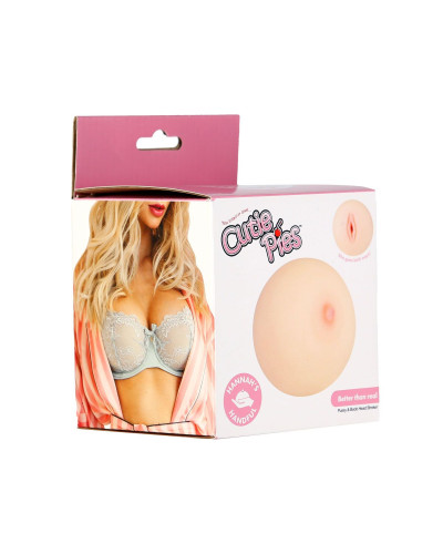 Мастурбатор-груди Cutie Pies Hannah's Handful - Pussy & Boob, глибина 9,9 см, віброкуля в подарунок - Фото №6