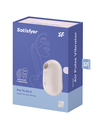 Вакуумный стимулятор с вибрацией Satisfyer Pro To Go 2 Beige - Фото №7