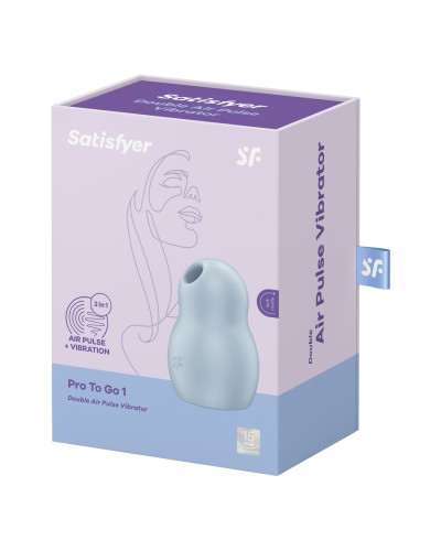 Вакуумний стимулятор з вібрацією Satisfyer Pro To Go 1 Blue - Фото №7