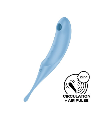 Вібратор для клітора з вакуумною стимуляцією Satisfyer Twirling Pro Blue - Фото №1