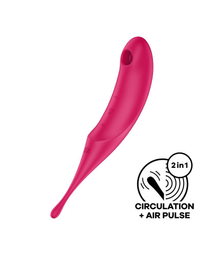Вібратор для клітора з вакуумною стимуляцією Satisfyer Twirling Pro Red - Фото №1