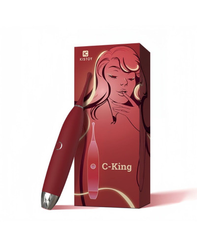 Кліторальний вібратор KISTOY C-King Red, з двома дод. насадками, потужна прицільна стимуляція - Фото №11