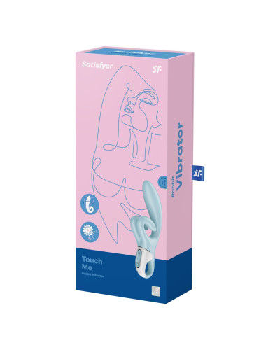 Вібратор-кролик Satisfyer Touch Me Blue, подвійний відросток, 3 потужні мотори - Фото №7