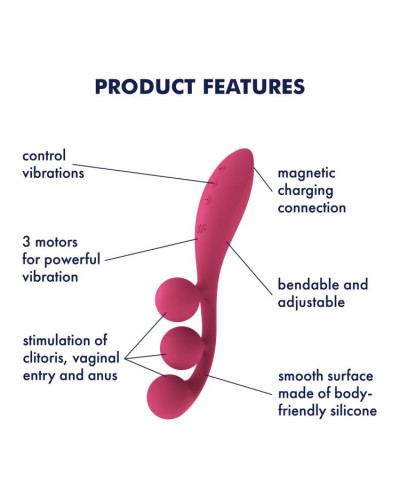 Універсальний вібратор Satisfyer Tri Ball 1, 3 мотори, гнеться - Фото №7