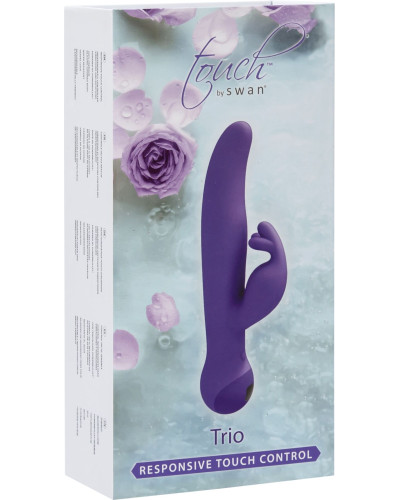 Вибратор-кролик Touch by SWAN - Trio Purple, сенсорное управление, ротация, диаметр 3,8 см - Фото №7