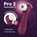 Вакуумный клиторальный стимулятор Satisfyer Pro 2 Generation 3 with Liquid Air Wine Red - Фото №2