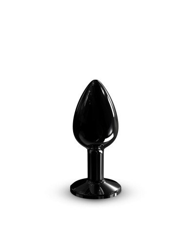 Металлическая анальная пробка с кристаллом Dorcel Diamond Plug Black S - Фото №1