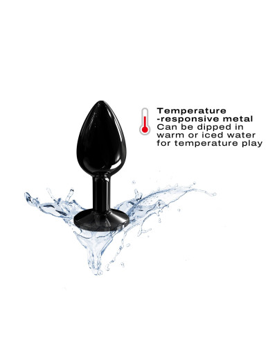 Металлическая анальная пробка с кристаллом Dorcel Diamond Plug Black S - Фото №3