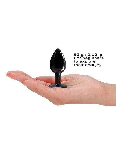Металлическая анальная пробка с кристаллом Dorcel Diamond Plug Black S - Фото №4