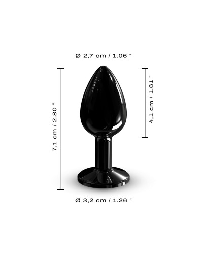 Металлическая анальная пробка с кристаллом Dorcel Diamond Plug Black S - Фото №5