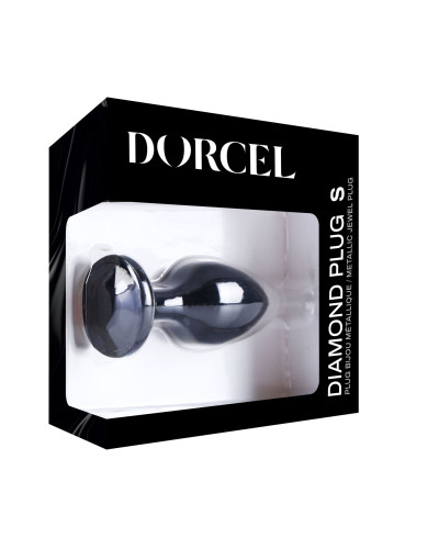 Металлическая анальная пробка с кристаллом Dorcel Diamond Plug Black S - Фото №7
