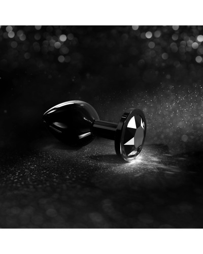 Металлическая анальная пробка с кристаллом Dorcel Diamond Plug Black S - Фото №8