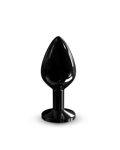Металлическая анальная пробка с кристаллом Dorcel Diamond Plug Black M - Фото №1