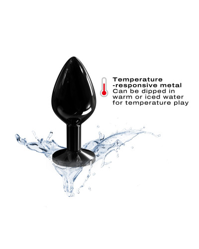 Металлическая анальная пробка с кристаллом Dorcel Diamond Plug Black M - Фото №4