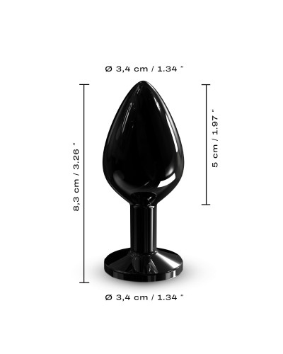 Металлическая анальная пробка с кристаллом Dorcel Diamond Plug Black M - Фото №5