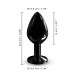 Металлическая анальная пробка с кристаллом Dorcel Diamond Plug Black M - Фото №5