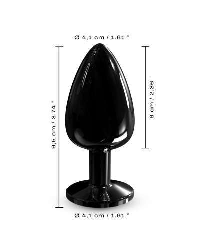 Металлическая анальная пробка с кристаллом Dorcel Diamond Plug Black L - Фото №5