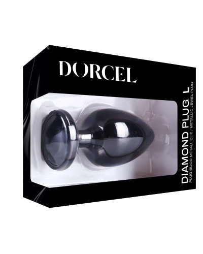 Металлическая анальная пробка с кристаллом Dorcel Diamond Plug Black L - Фото №7