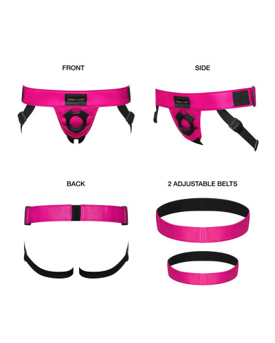 Труси для страпона Strap-On-Me Leatherette Harness Curious Fuchsia - Фото №2