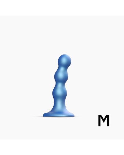 Насадка для страпона Strap-On-Me Dildo Plug Balls Blue Metallic M - Фото №1