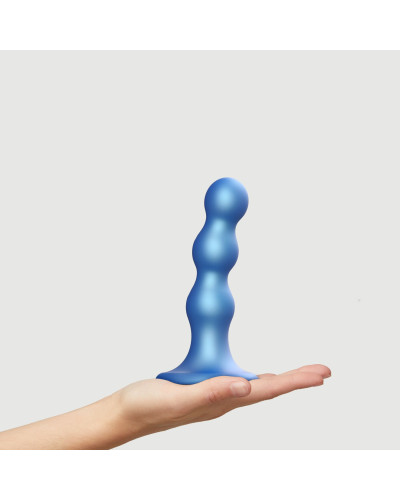 Насадка для страпона Strap-On-Me Dildo Plug Balls Blue Metallic M - Фото №3