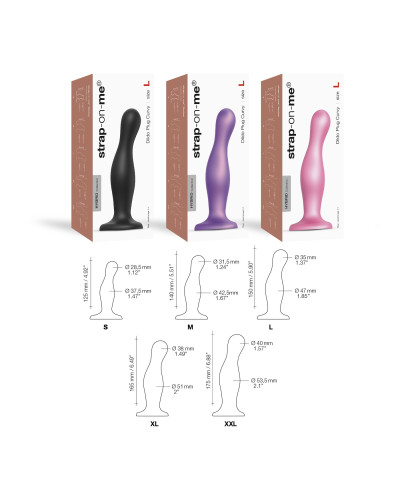 Насадка для страпона Strap-On-Me Dildo Plug Curvy Rose Dragee Metallic M - Фото №3