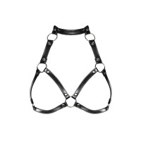 (SALE) Портупея на груди Obsessive A740 harness black O/S, штучна шкіра