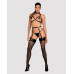 (SALE) Портупея на груди Obsessive A740 harness black O/S, штучна шкіра - Фото №3