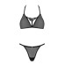 Полупрозрачный комплект Obsessive Celia Noir 2-pcs set M/L, бюстгальтер, стринги - Фото №3