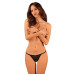 Прозрачные стринги с кружевом Obsessive Celia Noir thong M/L - Фото №1