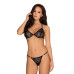 Комплект с цепочками Obsessive Pantheria 2-pcs set black L/XL, бюстгальтер, трусики - Фото №1